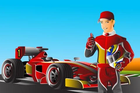 Race car driver Stock Illustration