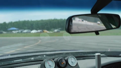 Race car driver loses control of track and the car starts drifting. Cockpit view Stock-Footage 123601698