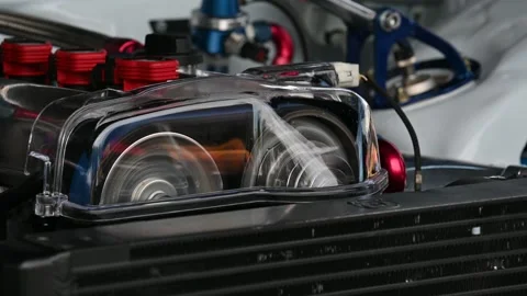 Race car engine running Stock Footage 247757191