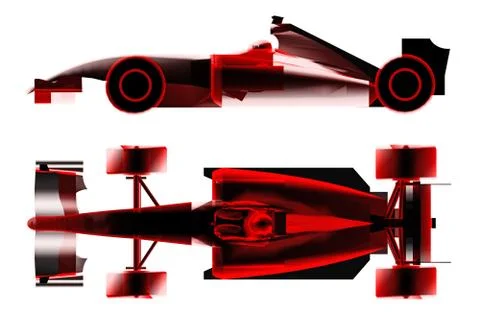 Race car formula x-ray isolated on white Stock Illustration