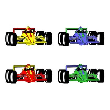 Race car icon set Stock Illustration