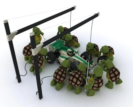 Race car pit stop Stock Illustration