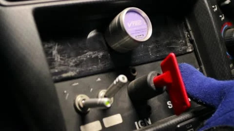 Race car start engine being turn on and off Stock Footage 14733144