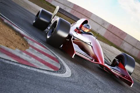 Race car in turn Stock Illustration