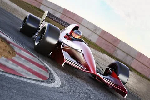 Race car in turn Stock Illustration