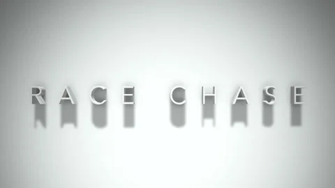 Race chase 3D title animation with shadows on a white background Stock Footage 297571035