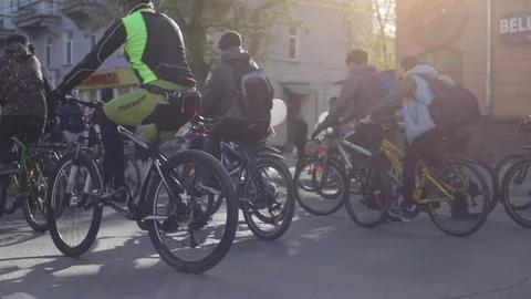 Race of cyclists Stock Footage 83107652