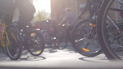 Race of cyclists Stock Footage 83107688