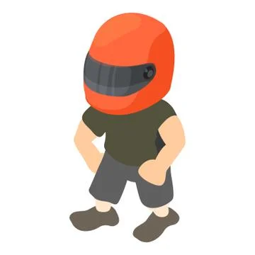 Race driver icon, isometric style Stock Illustration