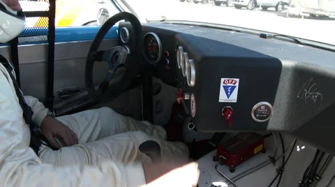 Race driver prepares start Stock Footage 49643015