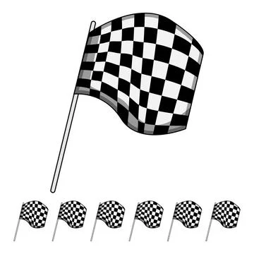 Race finish flag cartoon vector graphic Illustrazione stock