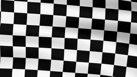 Race flag, fluttering in the wind. 3D rendering. Looping video. Stock Footage 77485703