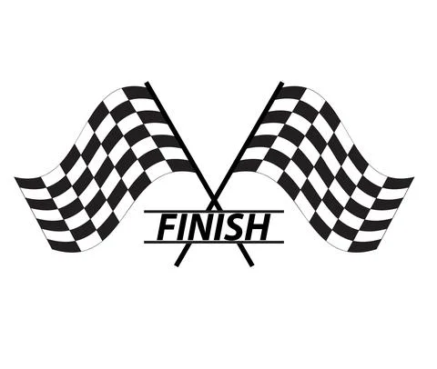 The race flag icon on white background. flat style. race flag sign. finish sy Illustrazione stock