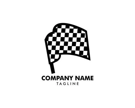 Race flag logo design vector template Stock Illustration