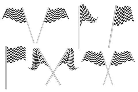 Race flags vector illustration isolated on white background. Auto racing flag Stock Illustration