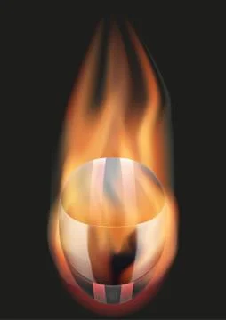 Race helmet with flame Stock Illustration