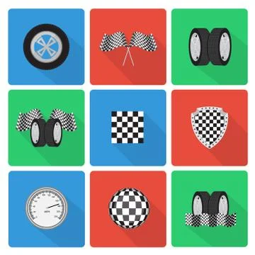 Race icons Illustrazione stock
