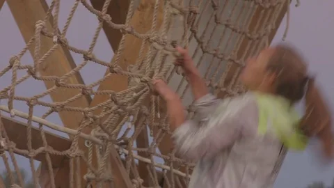 Race on the obstacle course Stock Footage 81430570