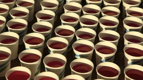 Race re-hydration drinks Stock Footage 132714380