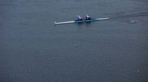 Race on rowing Stock Footage 7765804