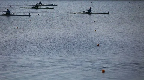 Race on rowing Stock Footage 7765960