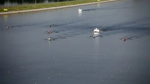 Race on rowing Stock Footage 8556160