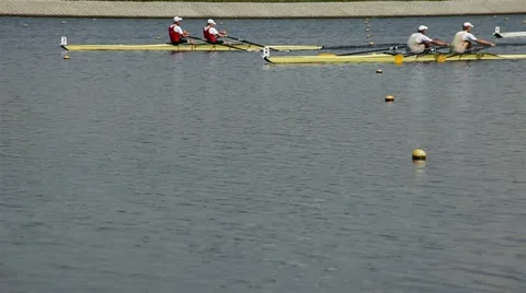 Race on rowing Stock Footage 14937066