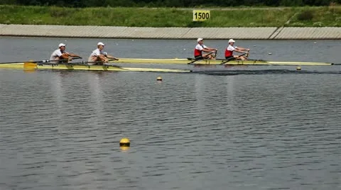 Race on rowing Stock Footage 14958419