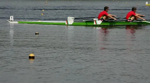 Race on rowing Stock Footage 14989918