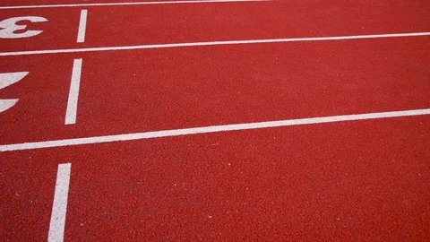 Race running track with winner trophy cup Stock Footage 77394370