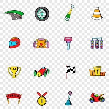 Race set icons 스톡 일러스트