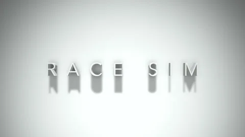 Race sim 3D title animation with shadows on a white background Stock Footage 297569612