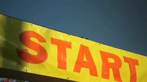 Race starting banner Stock Footage 13980379