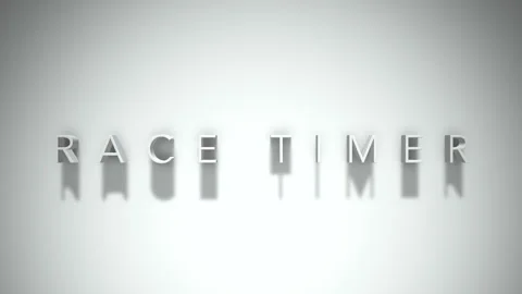 Race timer 3D title animation with shadows on a white background Stock Footage 297386013