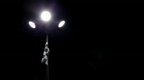 Race Track Lights with bugs flying around Stockbeeldmateriaal 773325