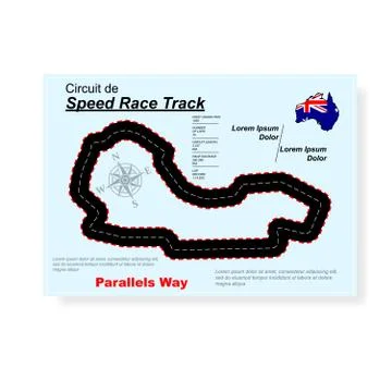 Race track map circuit background Stock Illustration
