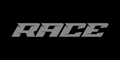 Race Vector Typography Lettering Bold Motorsport Font Design Stock Illustration
