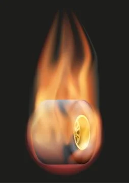 Race wheel with flame Stock Illustration
