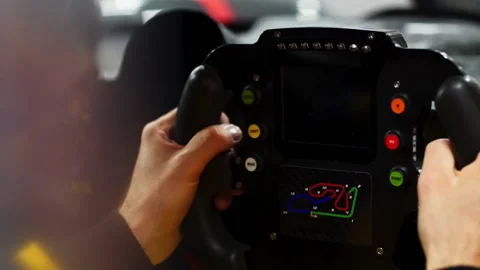 Racecar driver ready to start. Preparing to race inside car Stock Footage 150962626