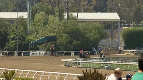 RACEHORSES ROUND FINAL TURN Stock Footage 10922468