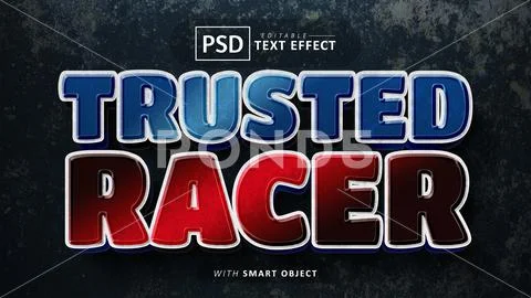 Racer 3d text effect editable Modello PSD