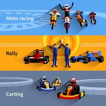 Racer Banners Set Illustration