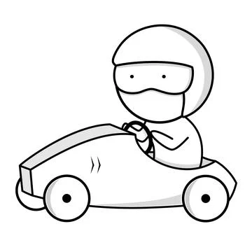 A racer is driving a car Stock Illustration
