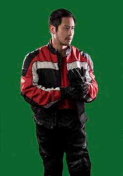 Racer on Greenscreen Stock Photos