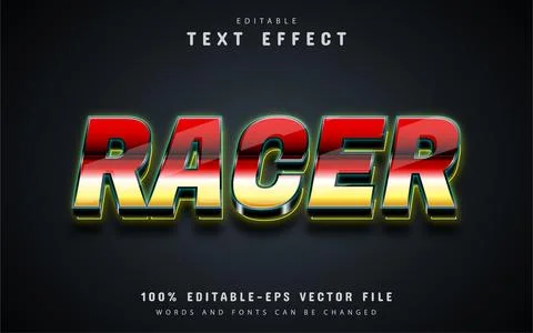 Racer text, 3d editable text effect Stock Illustration