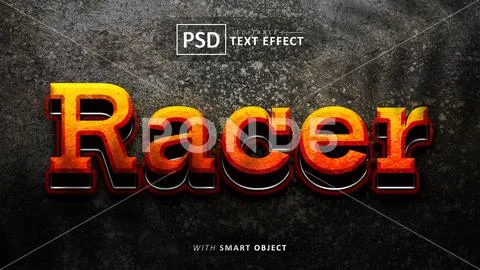 Racer text effect editable Modello PSD
