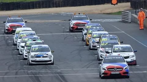 Racers start Stock Footage 54991230