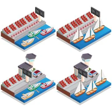 Races on boats. Stock Illustration