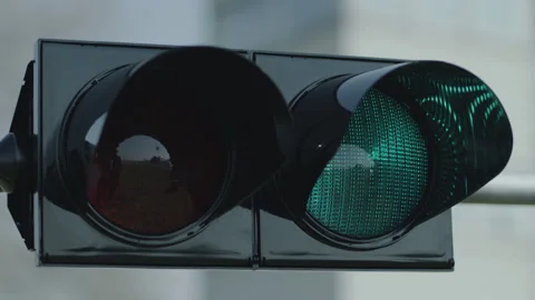 Racetrack Lighting Traffic Light for Starting Race Stock Footage 148325353