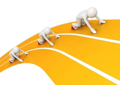 Racetrack runners before the start Stock Illustration